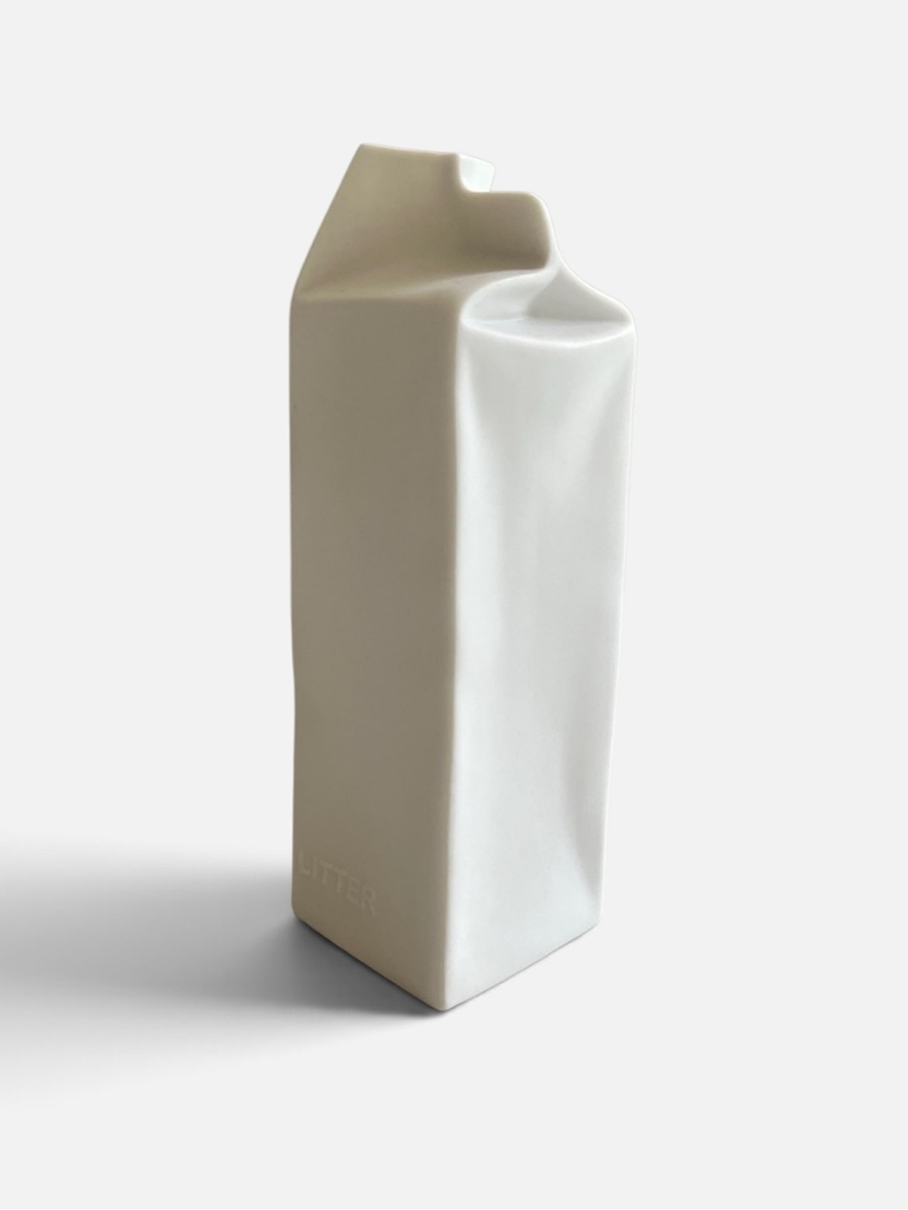 Rosenthal x Frogan Yang Milk Carton. “Do Not Litter” Series Bisque Porcelain.